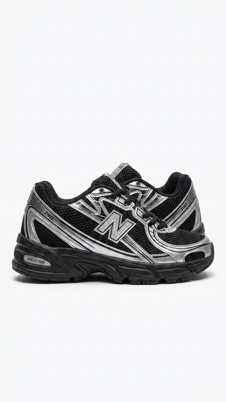 NEW BALANCE 740 in black/silver metallic